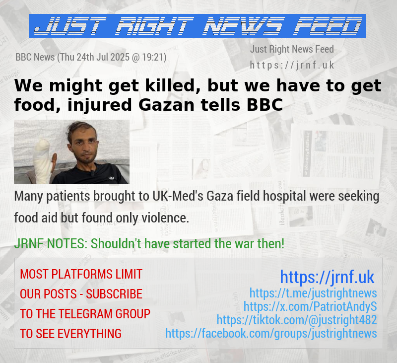 We might get killed, but we have to get food, injured Gazan tells BBC