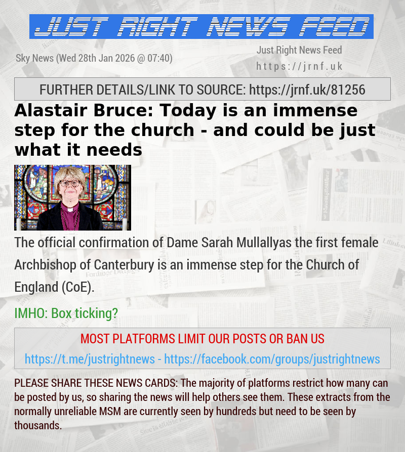 Alastair Bruce: Today is an immense step for the church — and could be just what it needs