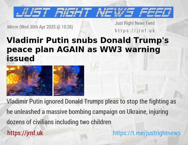 Vladimir Putin snubs Donald Trump’s peace plan AGAIN as WW3 warning issued