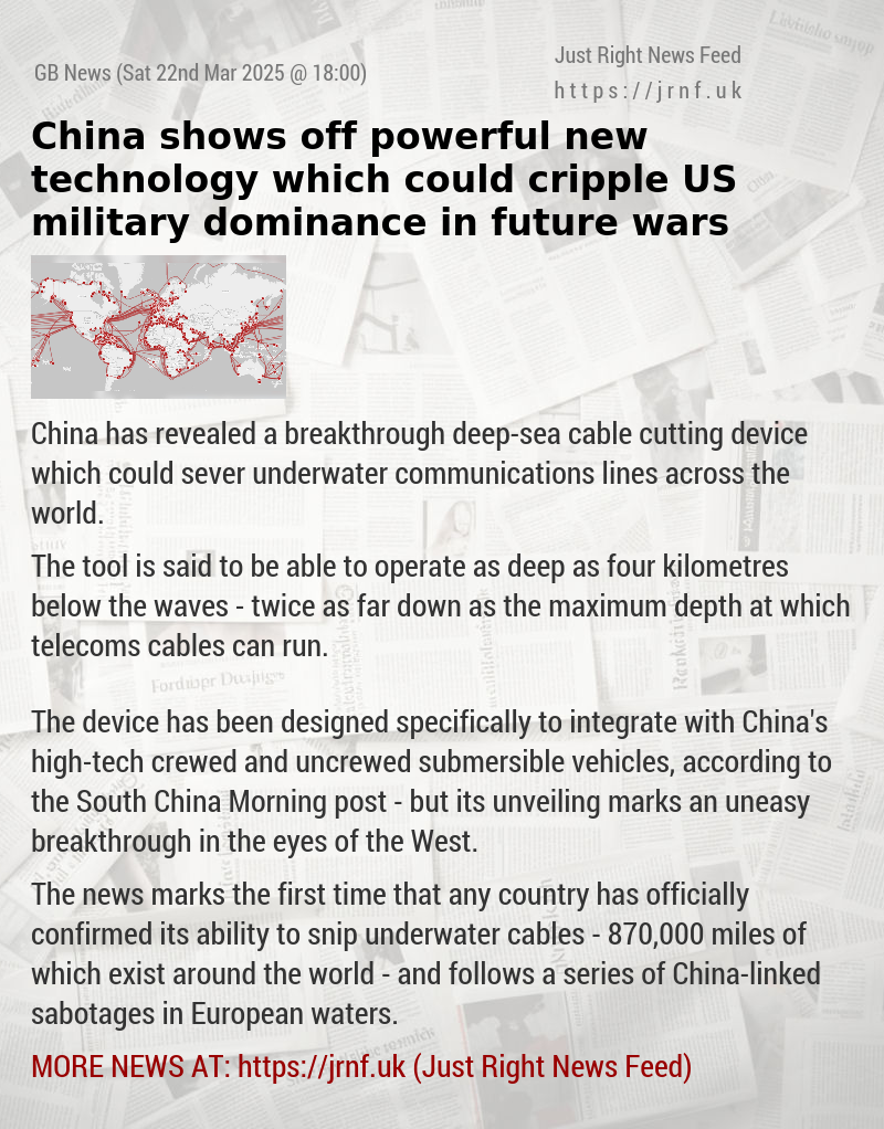 China shows off powerful new technology which could cripple US military dominance in future wars