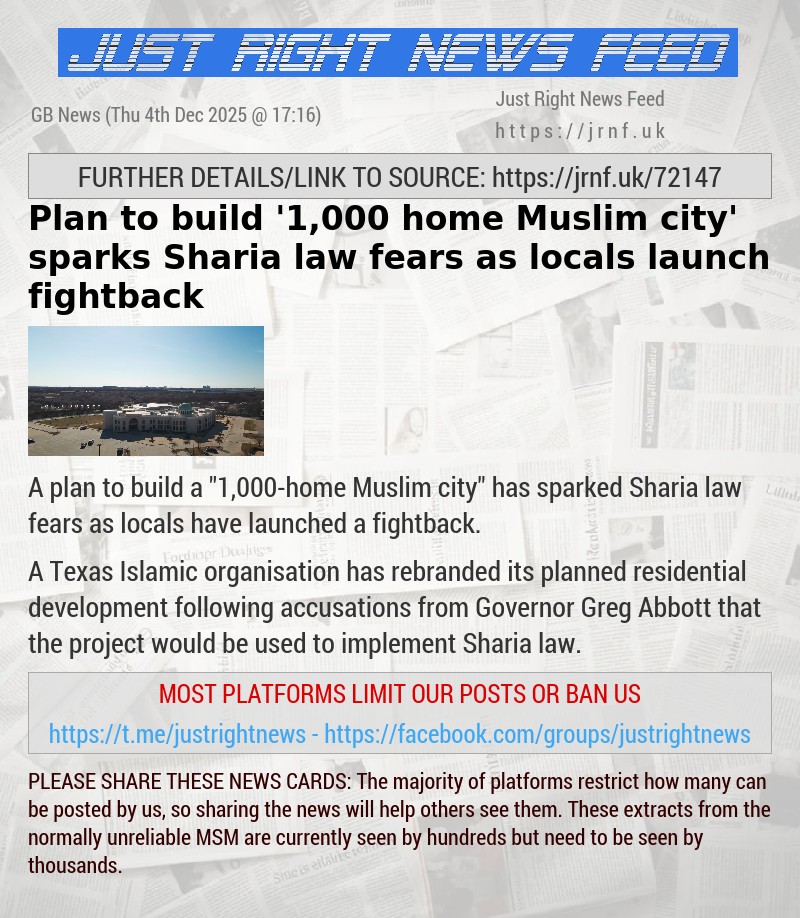 Plan to build ’1,000—home Muslim city’ sparks Sharia law fears as locals launch fightback