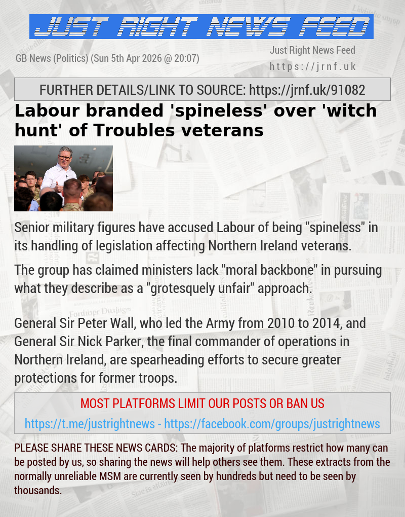 Labour branded ’spineless’ over ’witch hunt’ of Troubles veterans