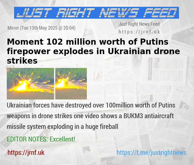 Moment 102 million—worth of Putins firepower explodes in Ukrainian drone strikes