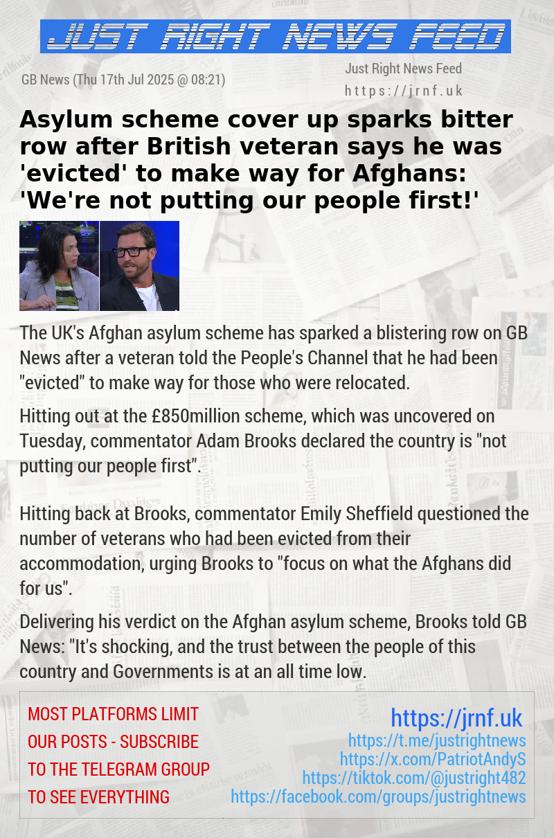 Asylum scheme cover—up sparks bitter row after British veteran says he was ’evicted’ to make way for Afghans: ’We’re not putting our people first!’