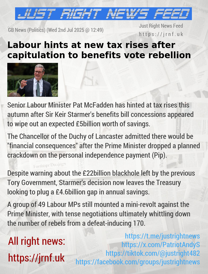 Labour hints at new tax rises after capitulation to benefits vote rebellion