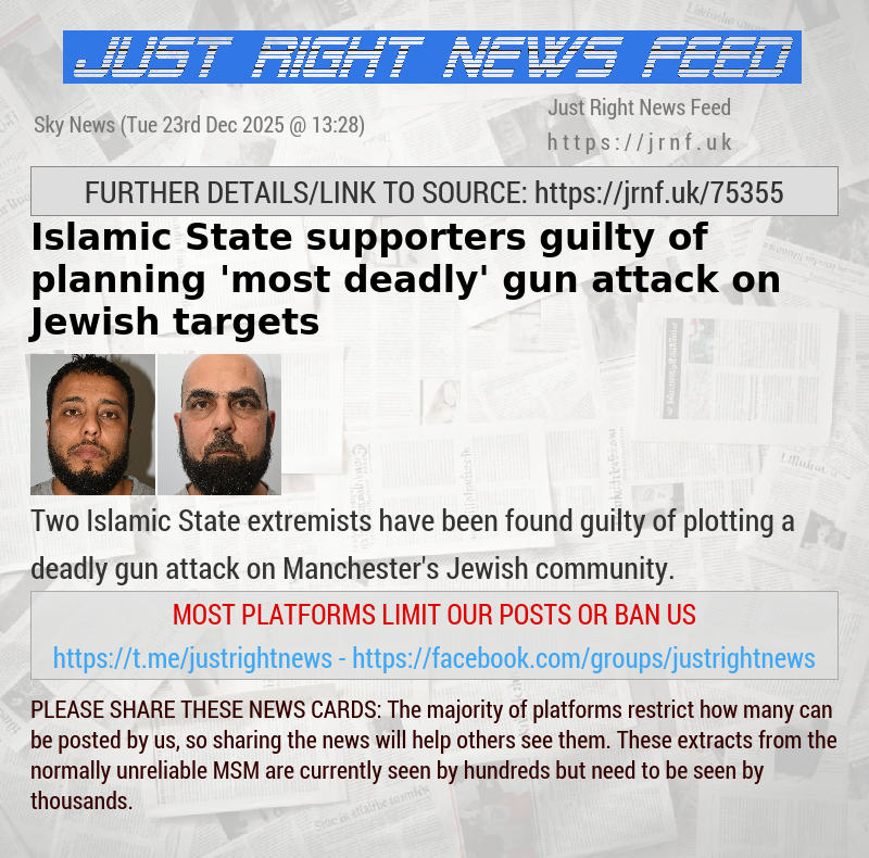 Islamic State supporters guilty of planning ’most deadly’ gun attack on Jewish targets