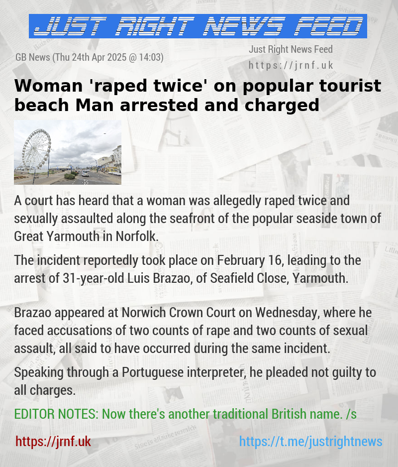 Woman ’raped twice’ on popular tourist beach — Man arrested and charged