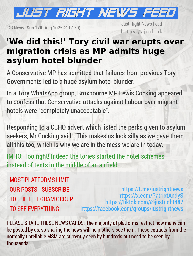’We did this!’ Tory civil war erupts over migration crisis as MP admits huge asylum hotel blunder