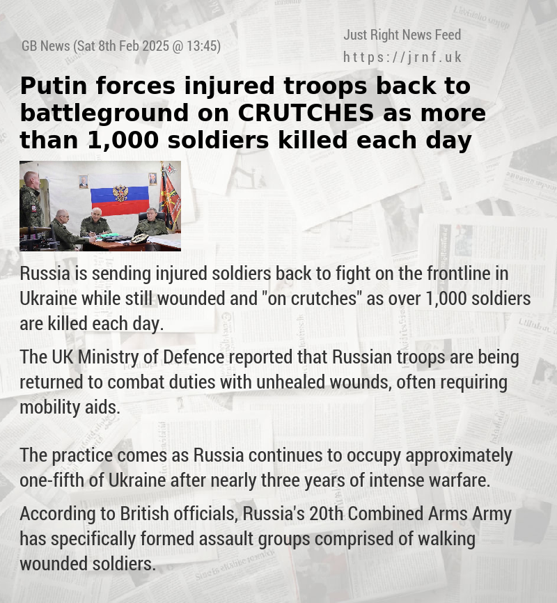 Putin forces injured troops back to battleground on CRUTCHES as more than 1,000 soldiers killed each day