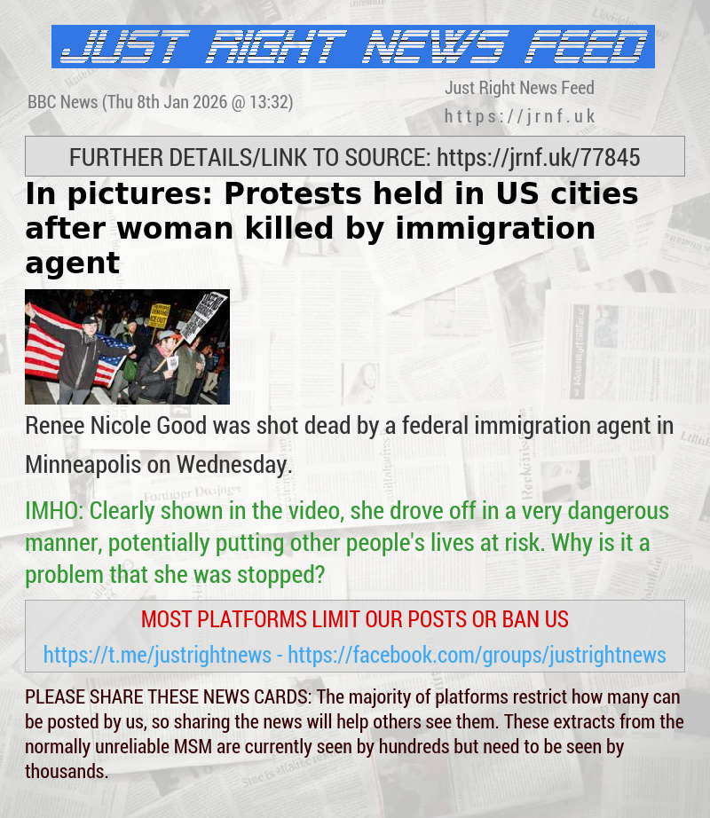 In pictures: Protests held in US cities after woman killed by immigration agent