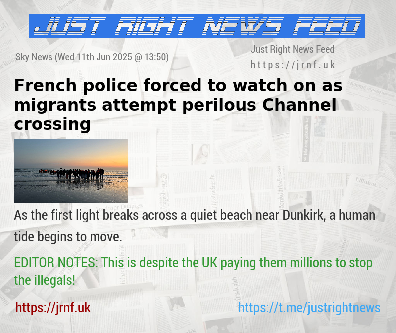 French police forced to watch on as migrants attempt perilous Channel crossing