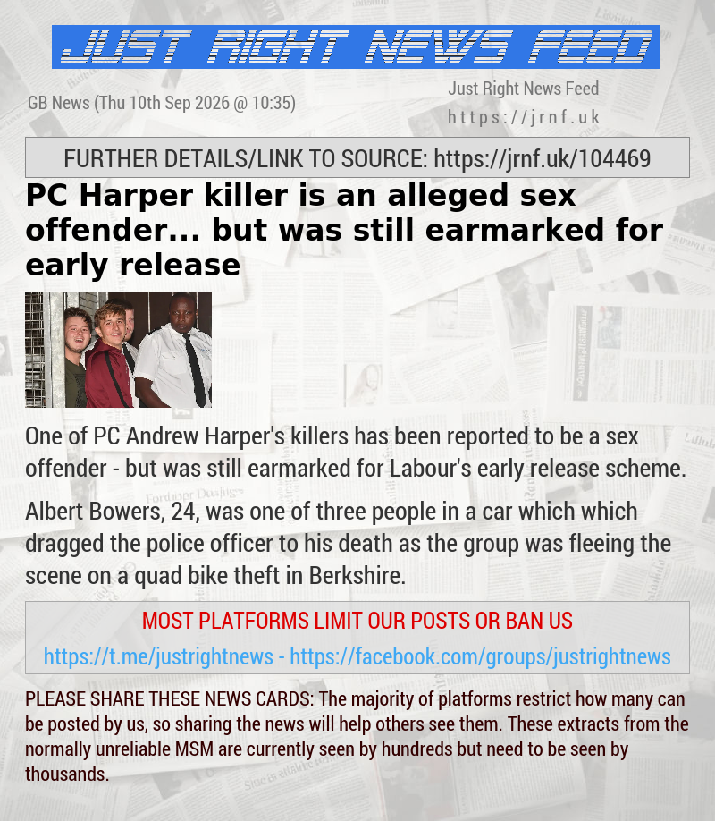 PC Harper killer is an alleged sex offender... but was still earmarked for early release