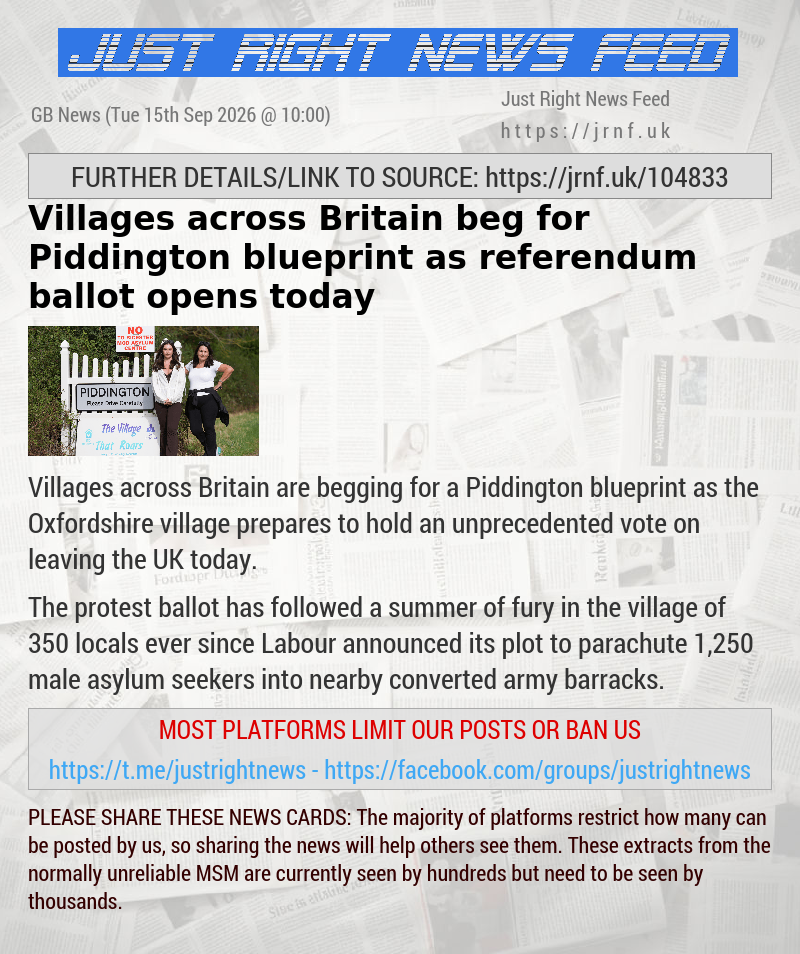 Villages across Britain beg for Piddington blueprint as referendum ballot opens today