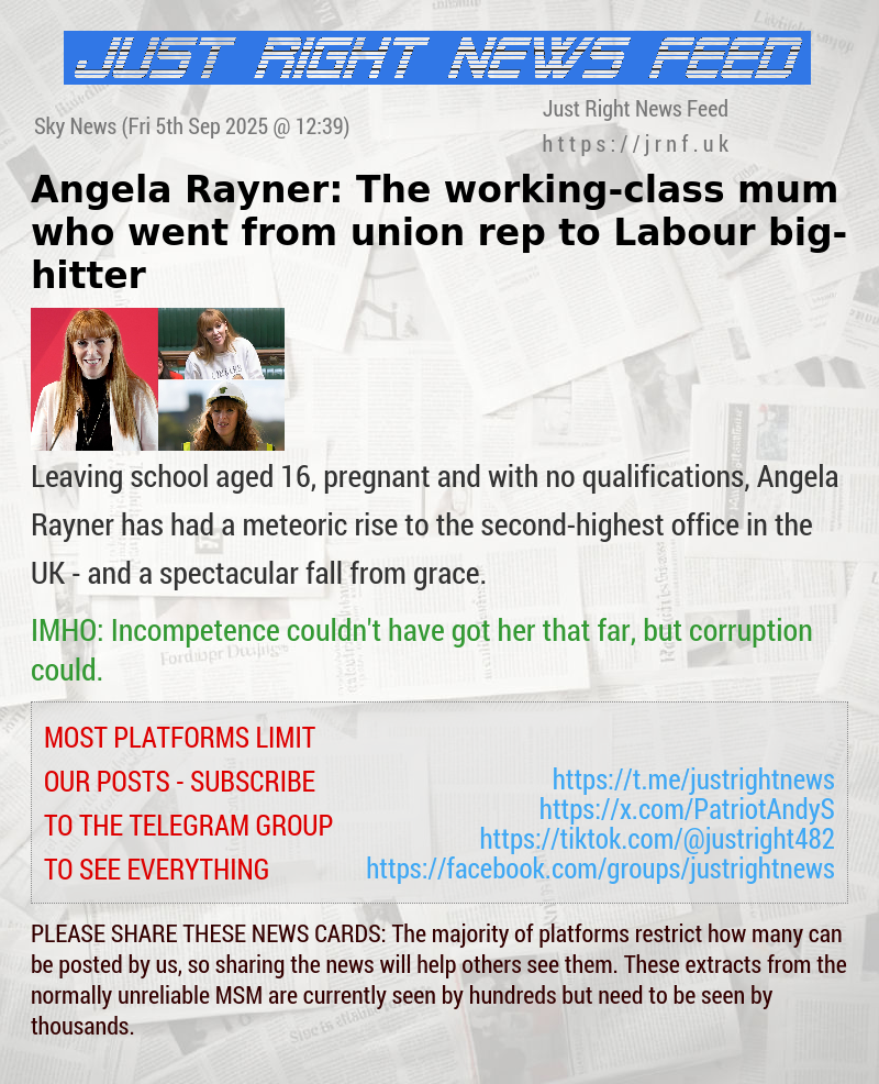 Angela Rayner: The working—class mum who went from union rep to Labour big—hitter
